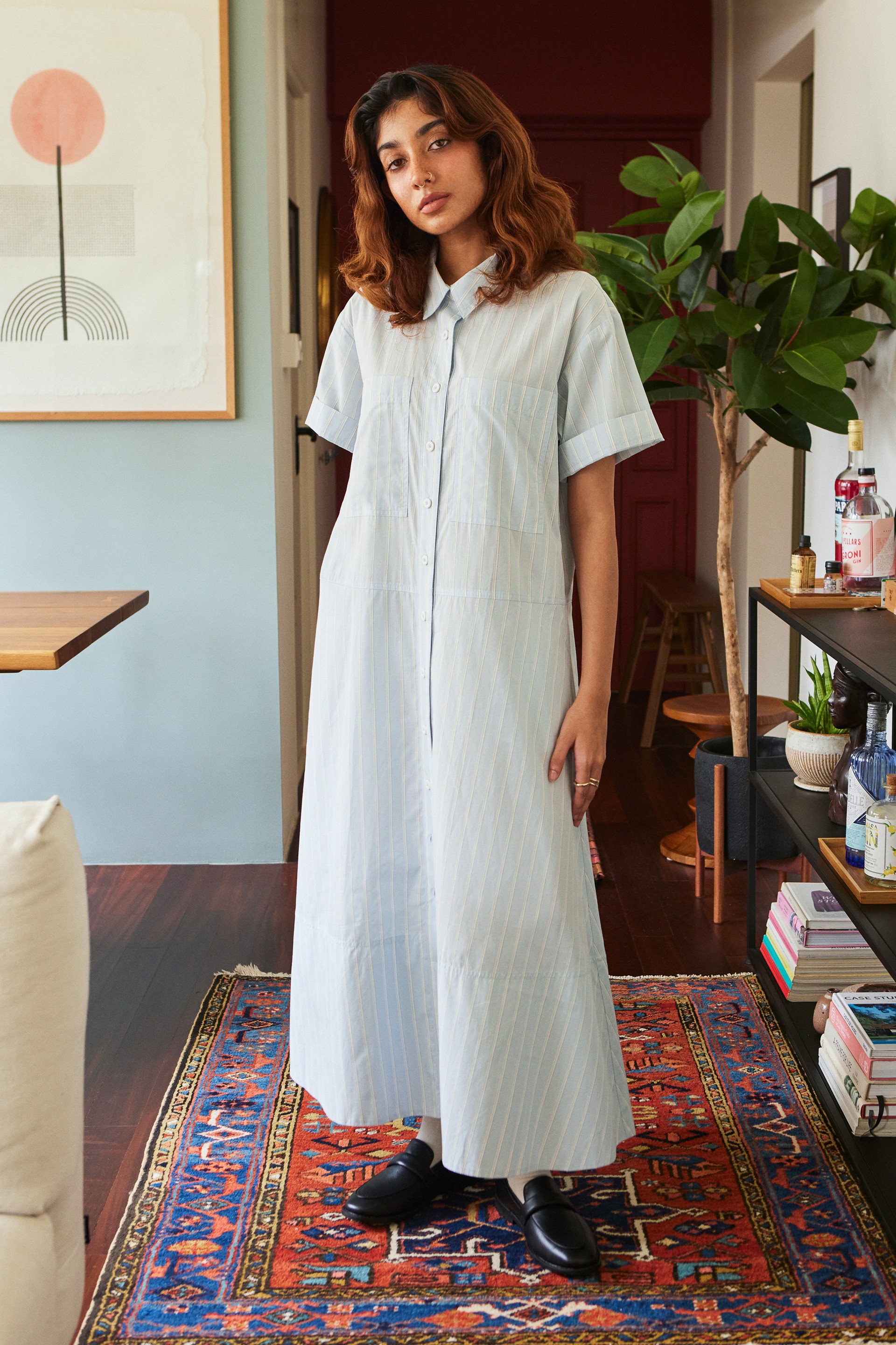 Boxy Poplin Shirt Dress