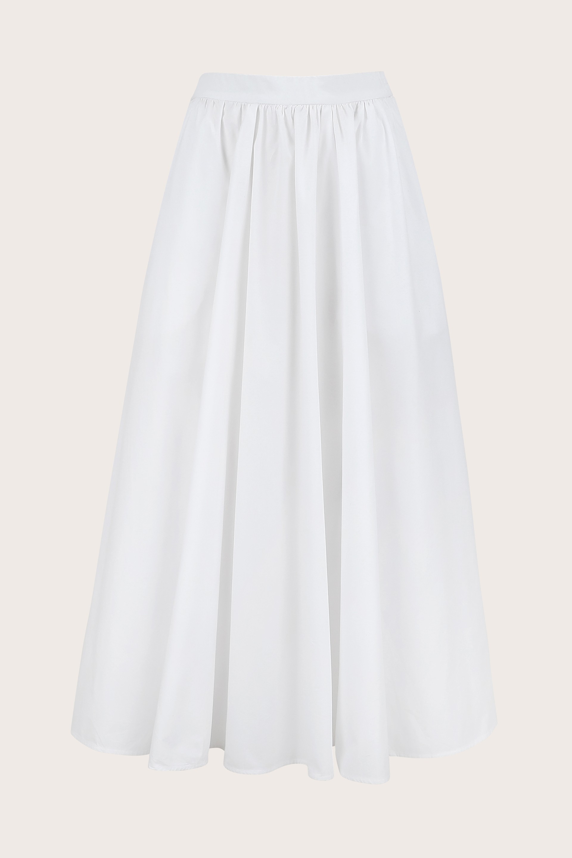 Cotton Gathered A-Line Skirt