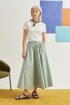 Cotton Gathered A-Line Skirt