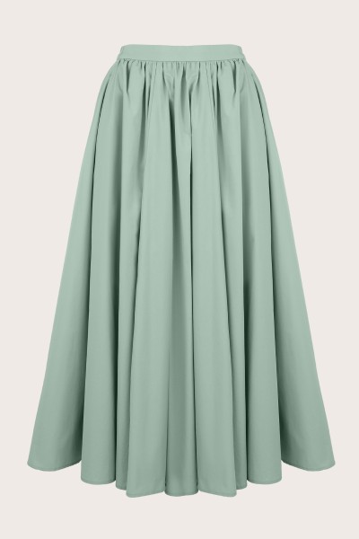 Cotton Gathered A-Line Skirt