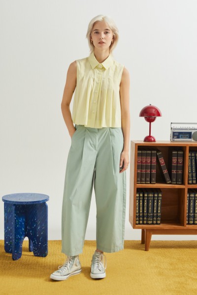 Barrel Leg Cotton Pants