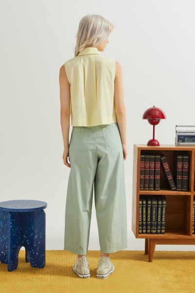 Barrel Leg Cotton Pants