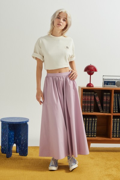 Cotton Gathered A-Line Skirt