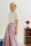 Cotton Gathered A-Line Skirt