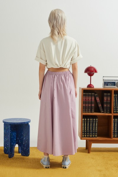 Cotton Gathered A-Line Skirt