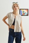 Script Cotton Button-Down Top