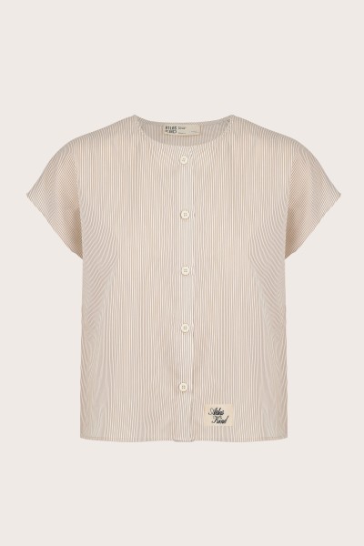 Script Cotton Button-Down Top