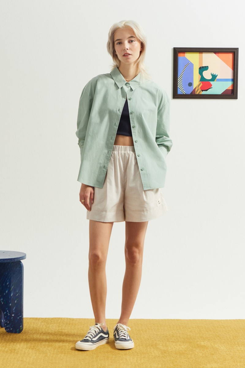 Relaxed Poplin Shirt - Sage