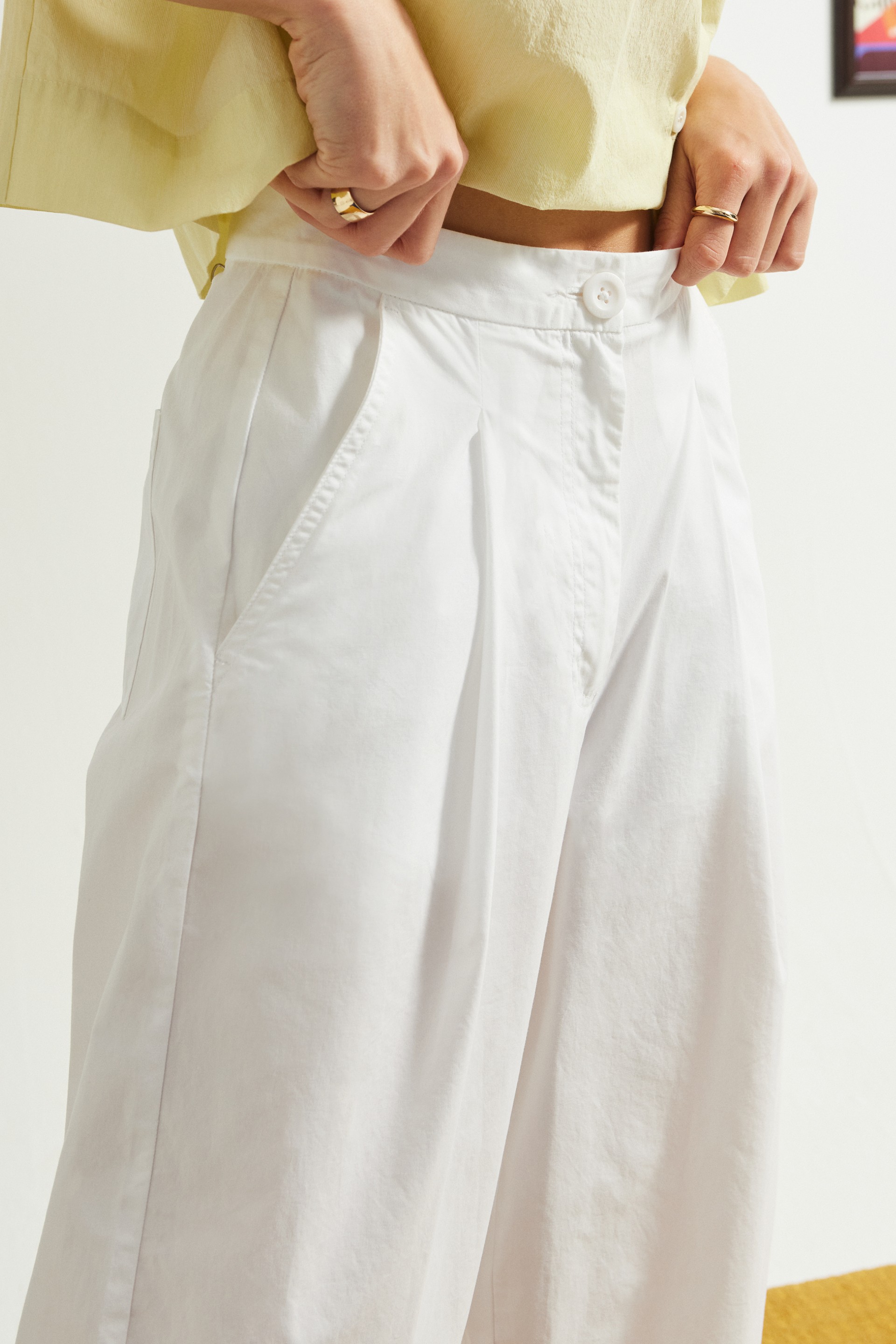 Barrel Leg Cotton Pants