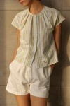 [GW Exclusive] OAK Script Japanese Cotton Gathered Button-Down Top