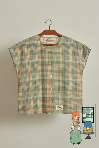 [GW Exclusive] OAK Script Japanese Cotton Button-Down Top