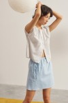 Textured Cotton Mini Skirt