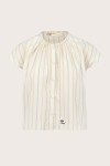 Script Japanese Cotton Gathered Button-Down Top