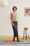 Script Japanese Cotton Gathered Button-Down Top