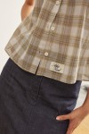 Script Japanese Cotton Gathered Button-Down Top