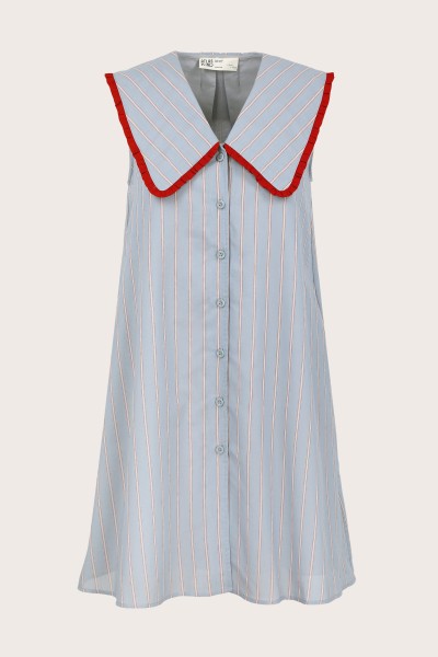 Ruffle Collared Cotton Dress