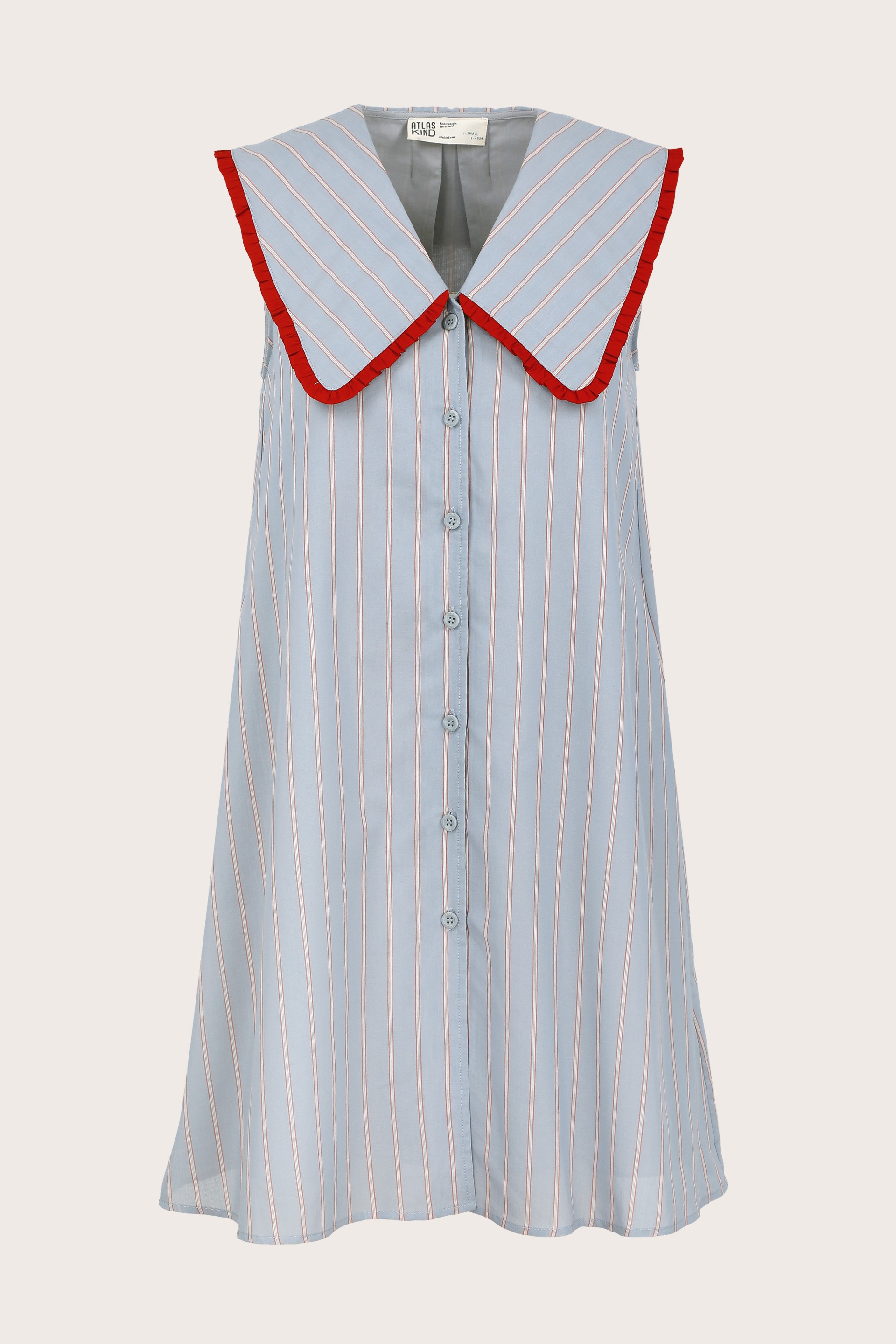 Ruffle Collared Cotton Dress