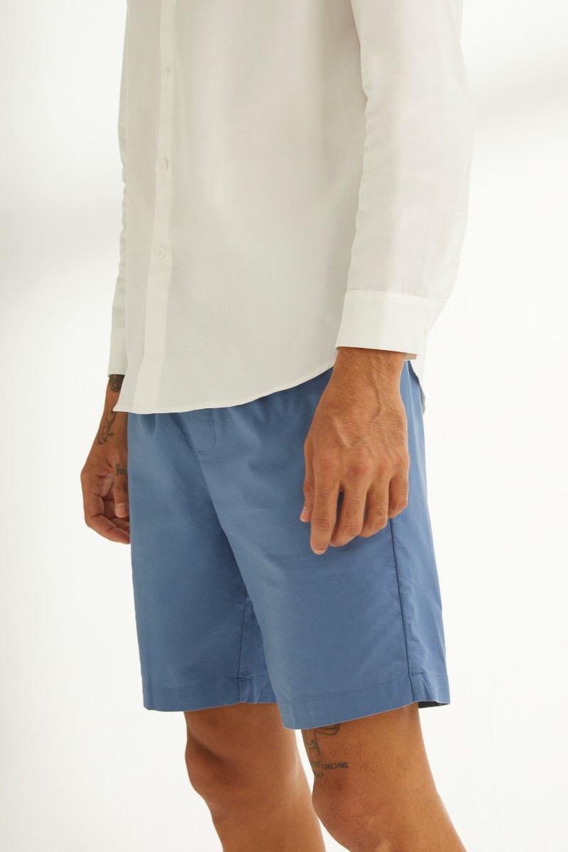 Drawstring Oxford Shorts -...