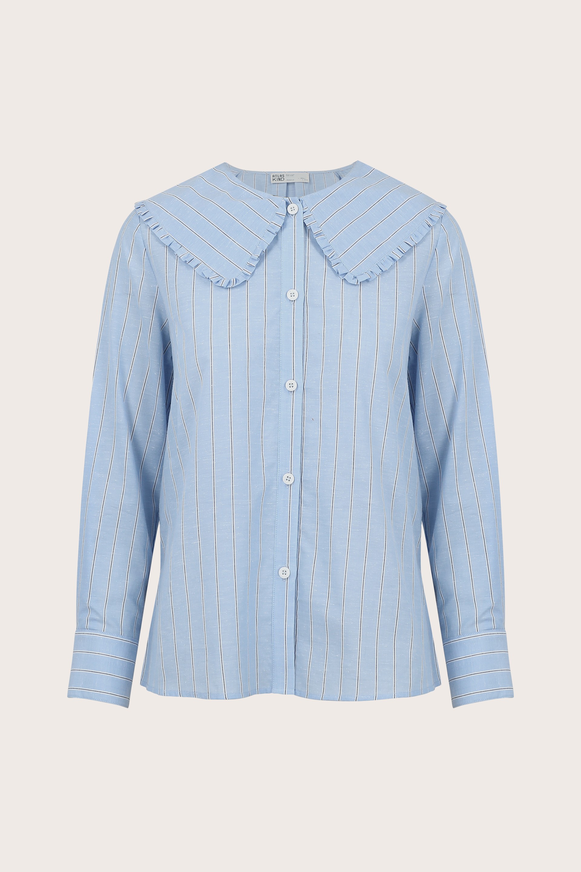 Ruffle Collared Cotton Shirt