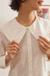 Ruffle Collared Cotton Shirt