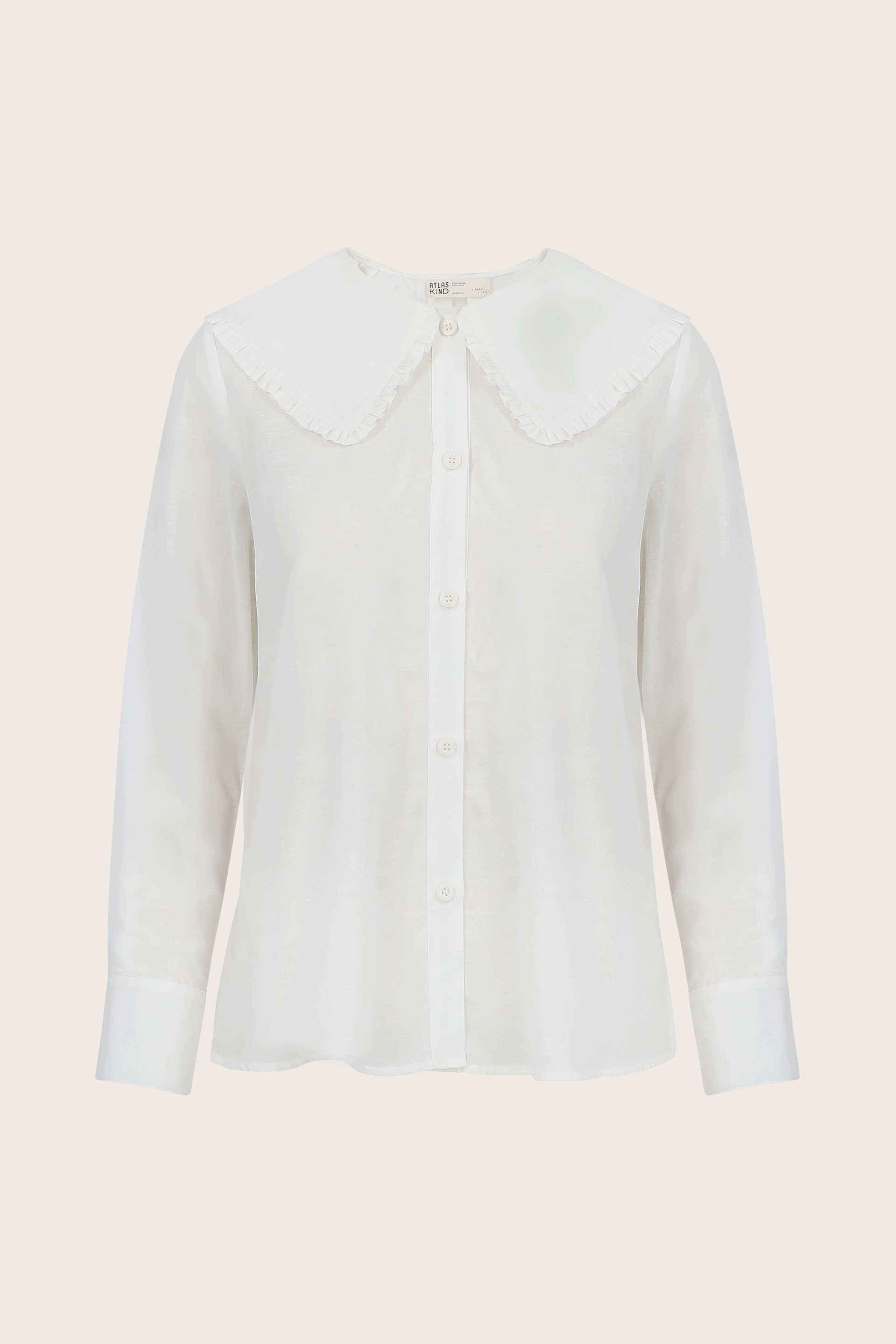 Ruffle Collared Cotton Shirt