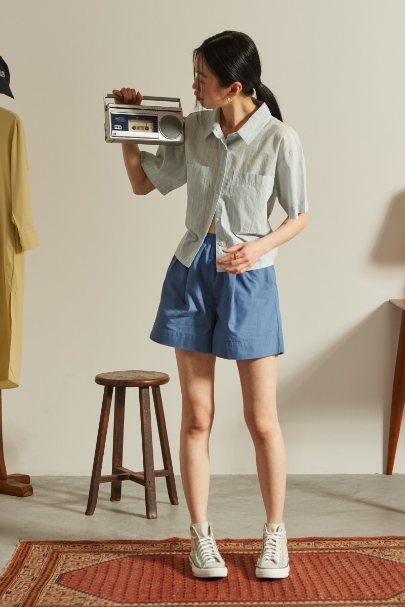 Poplin Shorts - Blue