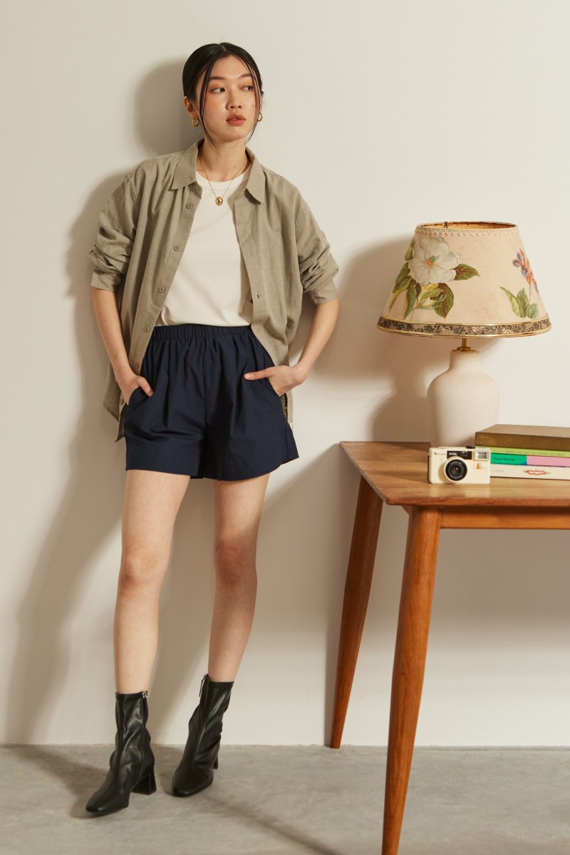 Poplin Shorts - Navy