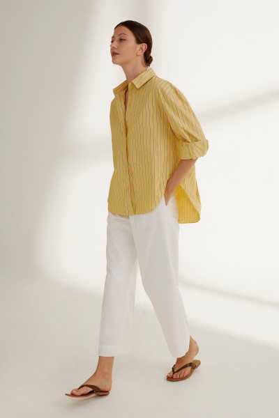 Relaxed Japanese Cotton Striped Shirt