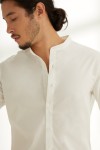 Mandarin Collared Cotton Shirt