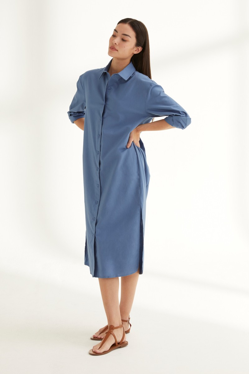 Oxford Shirt Dress - Blue