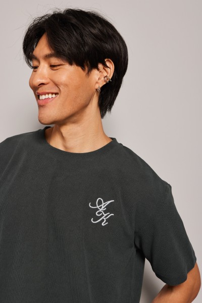 Script AK Rib-Knit Relaxed T-Shirt