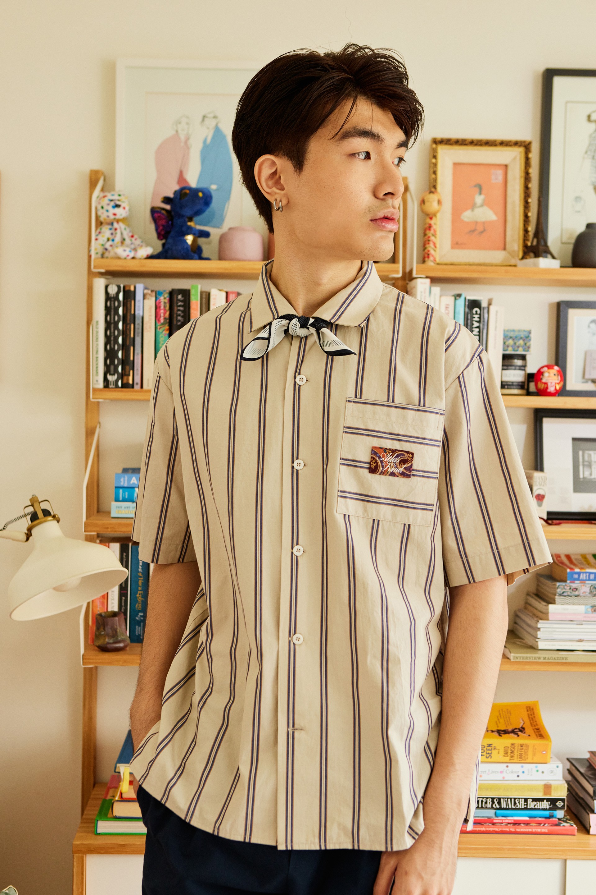 [GH Capsule] Re-Mix Script Collared Cotton Shirt