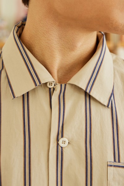 Script Collared Cotton Shirt