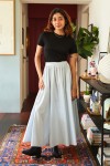 Cotton Gathered A-Line Skirt