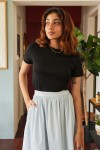 Cotton Gathered A-Line Skirt