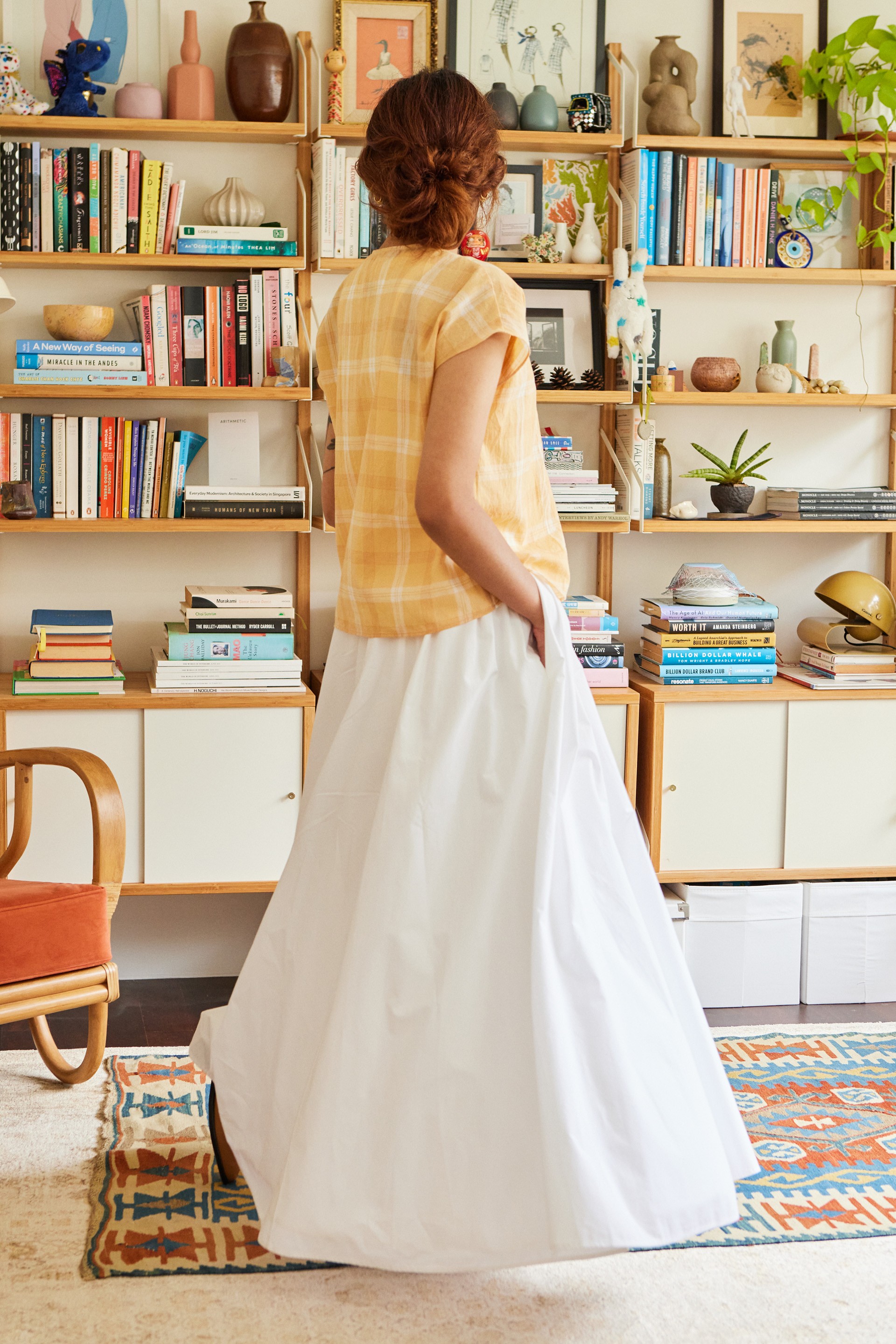 Cotton Gathered A-Line Skirt