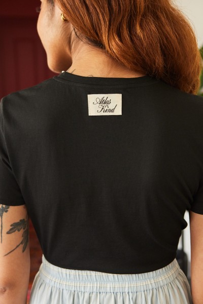 Script Cotton Slim Crew Tee